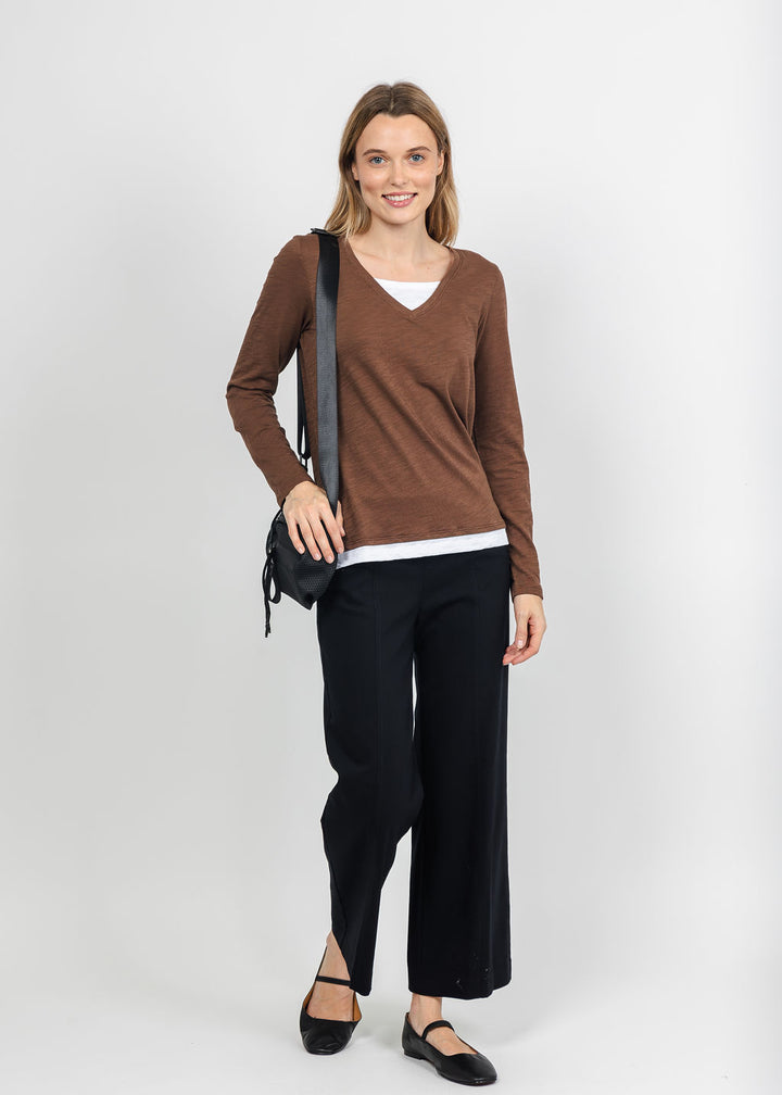 Elliott Lauren Darcy Double Layer Tee in Chocolate available at Barbara Katz