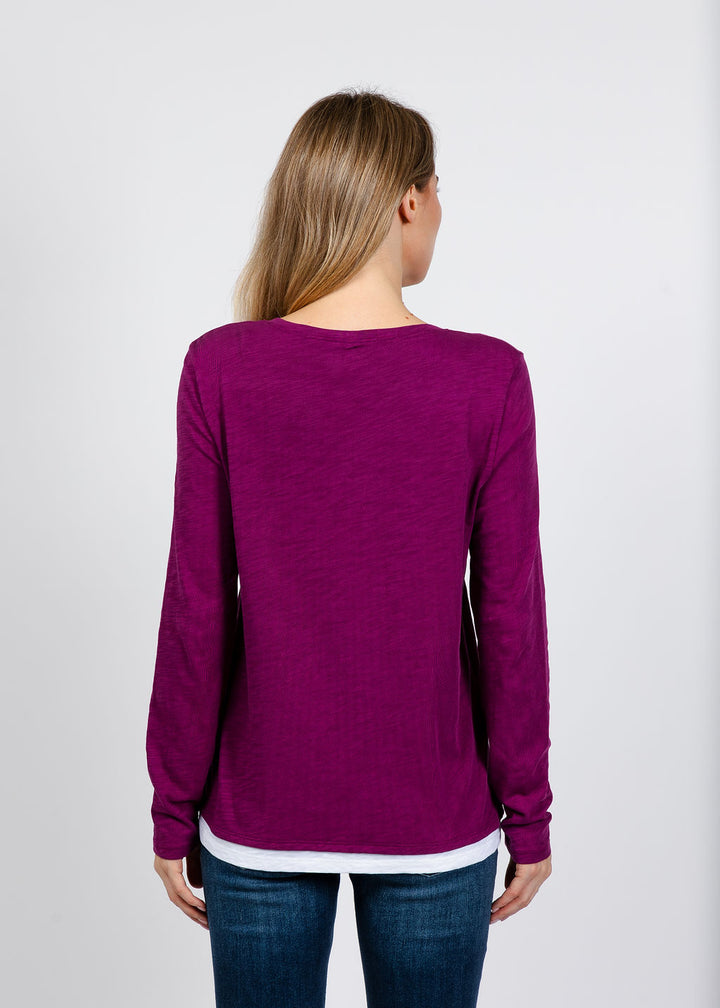 Elliott Lauren Darcy Double Layer Tee in Mulberry available at Barbara Katz