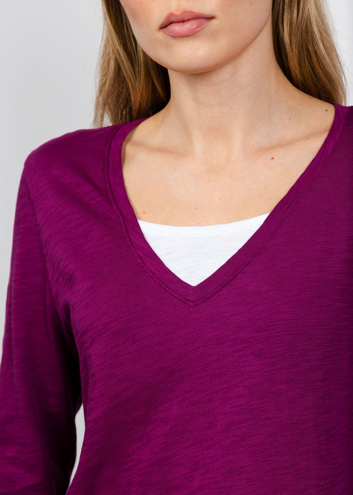 Elliott Lauren Darcy Double Layer Tee in Mulberry available at Barbara Katz
