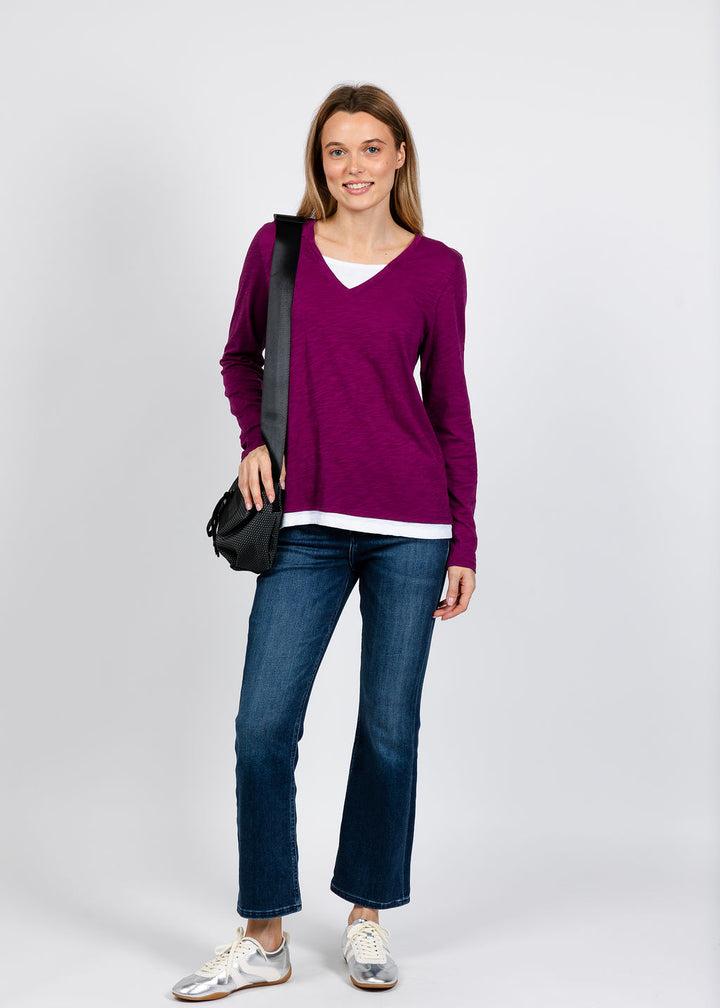 Elliott Lauren Darcy Double Layer Tee in Mulberry available at Barbara Katz
