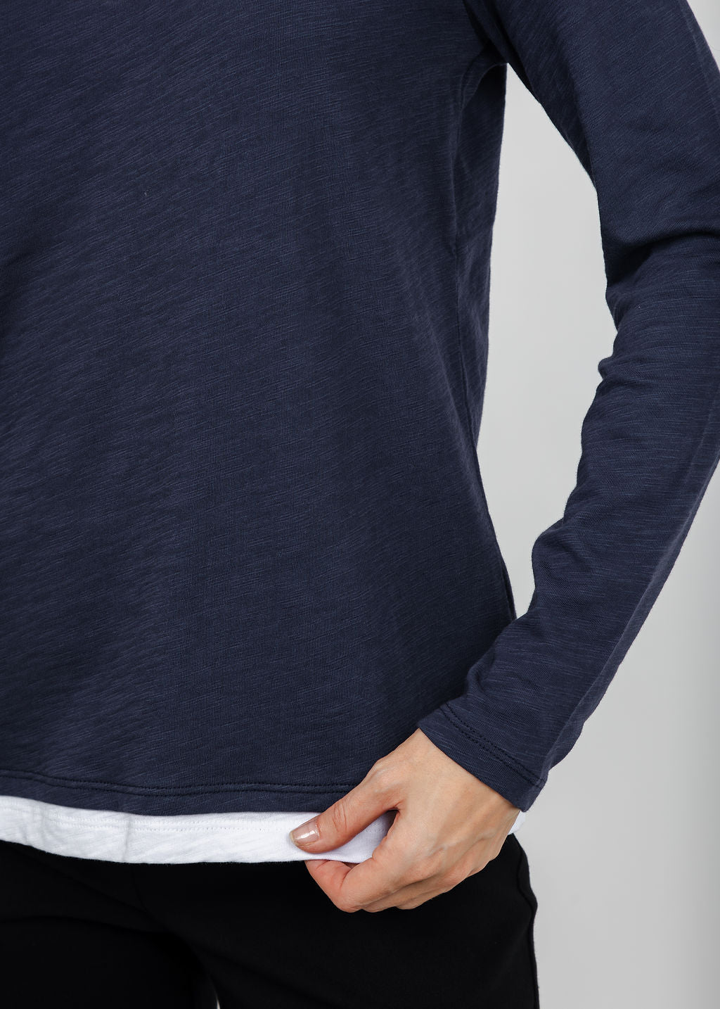 Elliott Lauren Darcy Double Layer Tee in Navy available at Barbara Katz