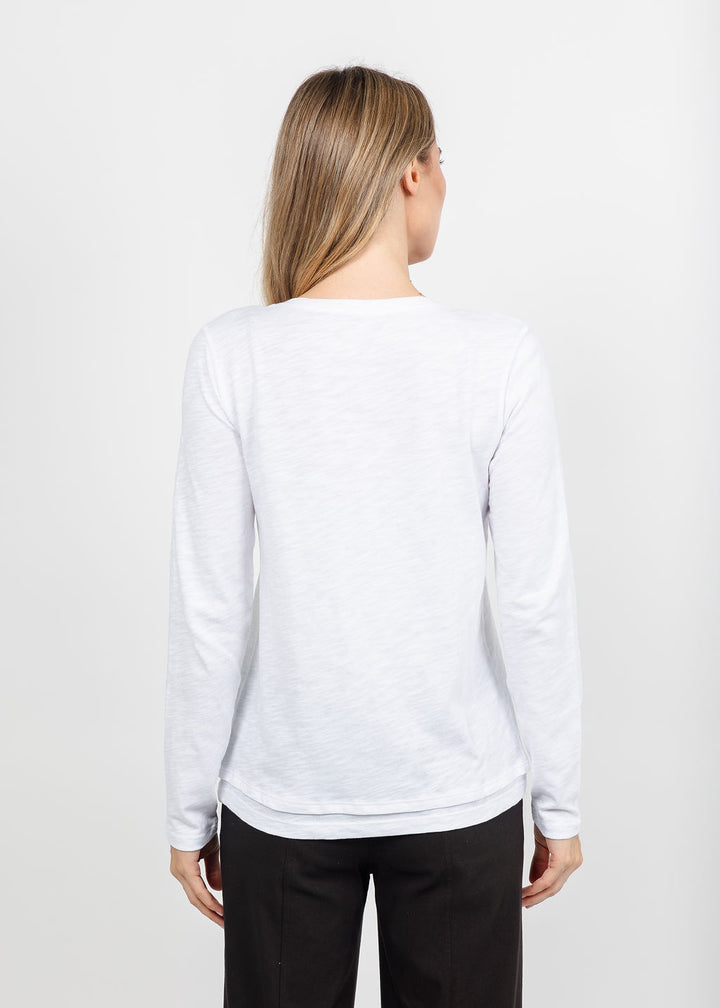Elliott Lauren Darcy Double Layer Tee in White available at Barbara Katz