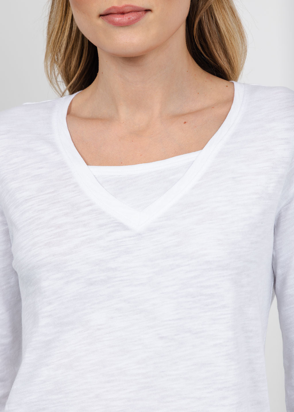 Elliott Lauren Darcy Double Layer Tee in White available at Barbara Katz