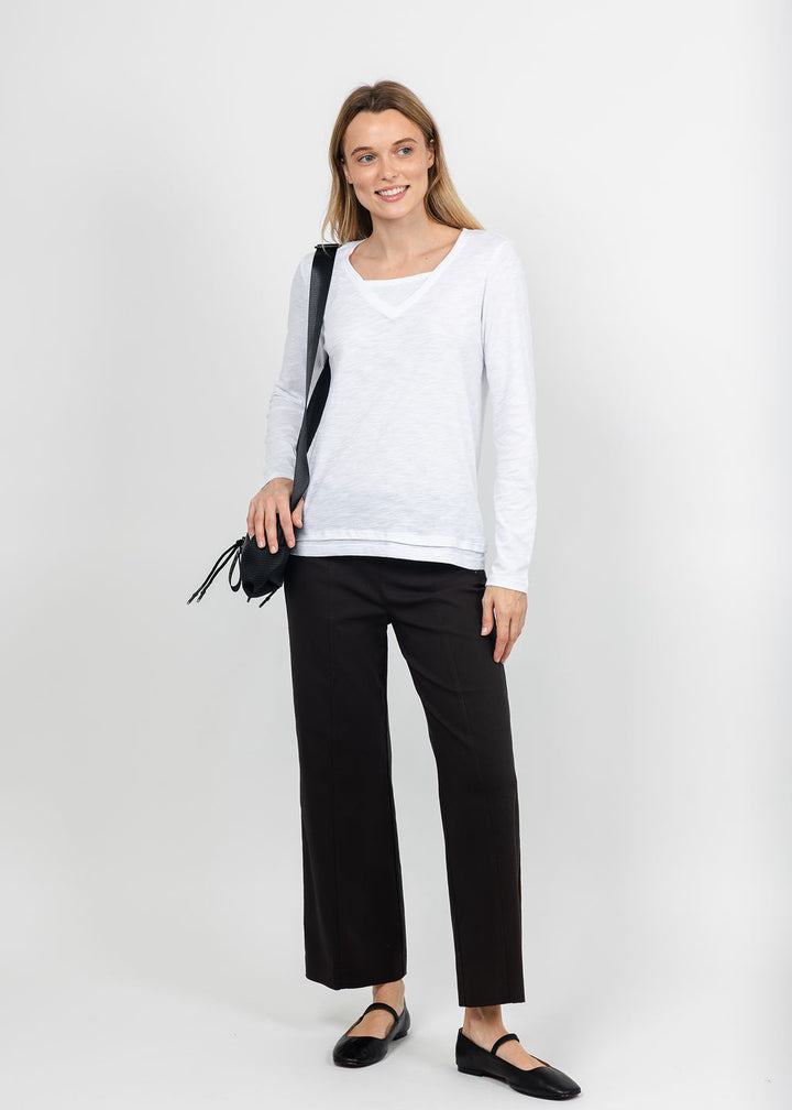 Elliott Lauren Darcy Double Layer Tee in White available at Barbara Katz