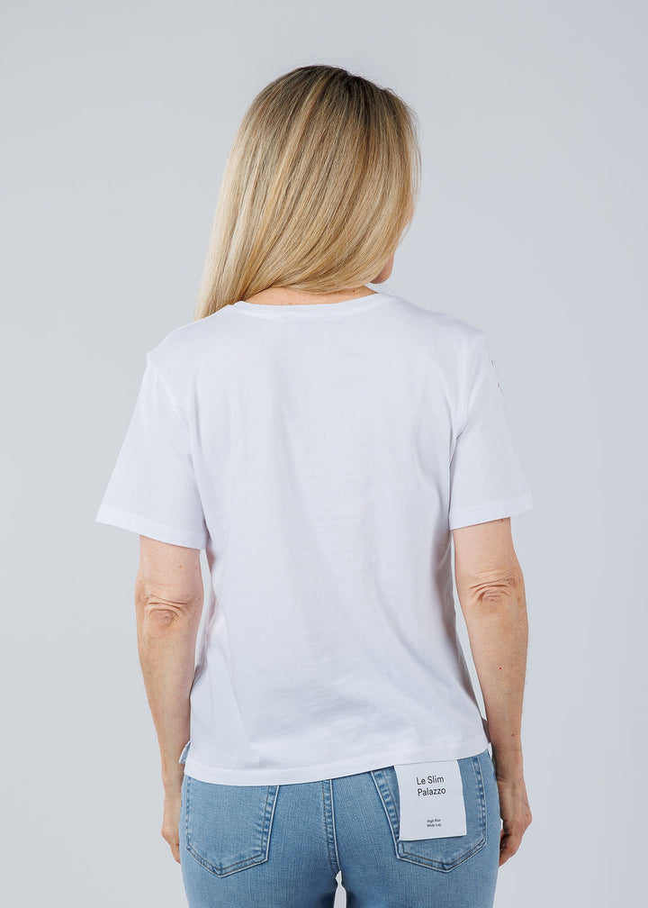 Elliott Lauren Eyelet Tee in White available at Barbara Katz