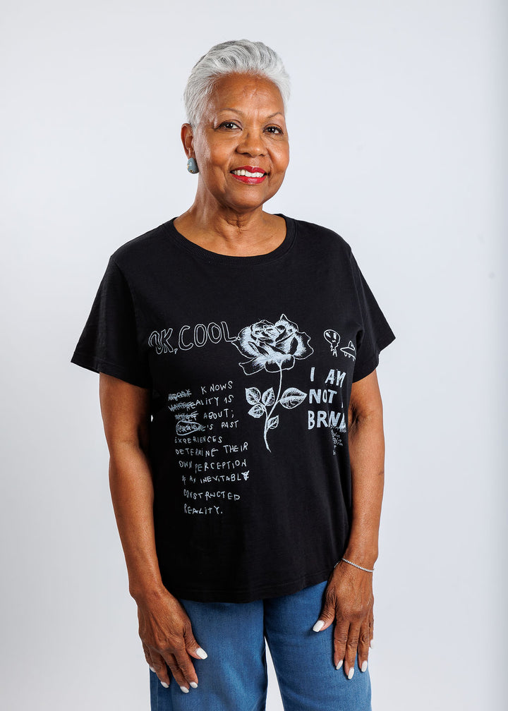 Elliott Lauren Graffiti Short Sleeve Graphic Tee in Black available at Barbara Katz