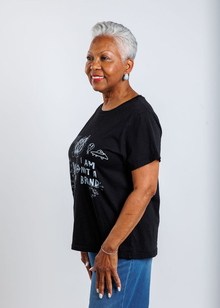 Elliott Lauren Graffiti Short Sleeve Graphic Tee in Black available at Barbara Katz