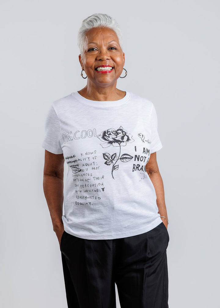 Elliott Lauren Graffiti Short Sleeve Graphic Tee in White available at Barbara Katz
