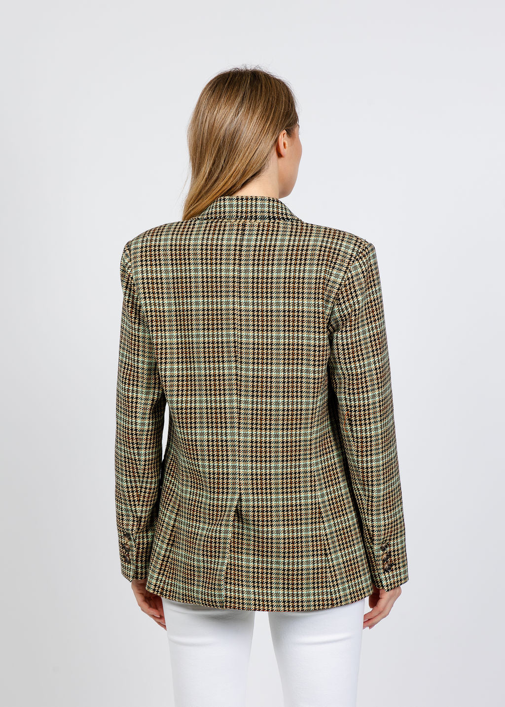 Elliott Lauren Heritage Check Blazer in Brown available at Barbara Katz