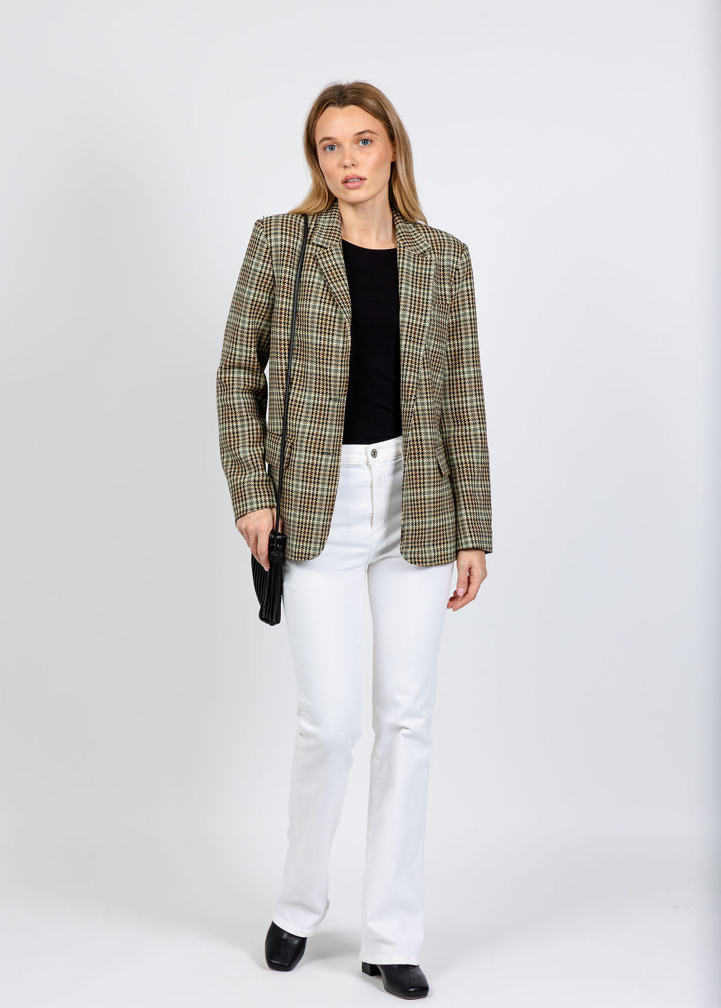 Elliott Lauren Heritage Check Blazer in Brown available at Barbara Katz