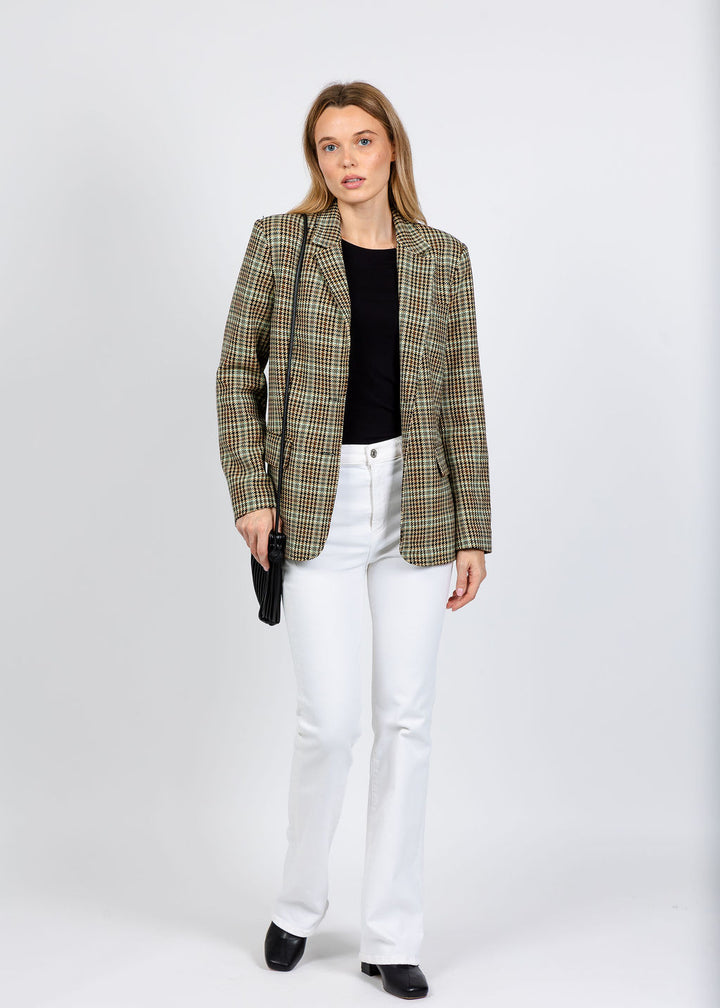 Elliott Lauren Heritage Check Blazer in Brown available at Barbara Katz