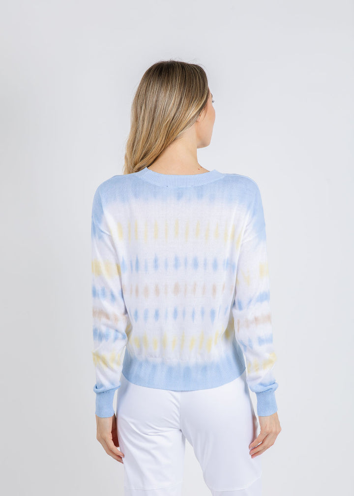 Elliott Lauren Horizontal Tie Dye Sweater in Yellow available at Barbara Katz