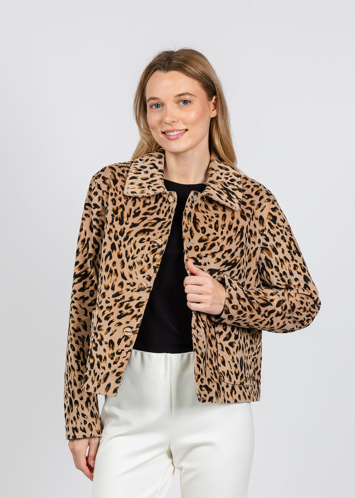 Elliott Lauren Leopard Corduroy Jacket available at Barbara Katz