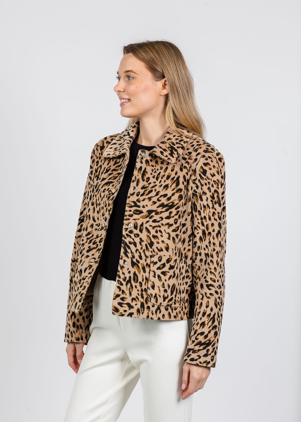 Elliott Lauren Leopard Corduroy Jacket available at Barbara Katz