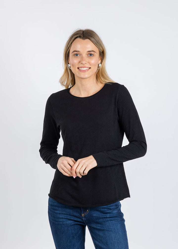 Elliott Lauren Lilly Long Sleeve Tee in Black available at Barbara Katz