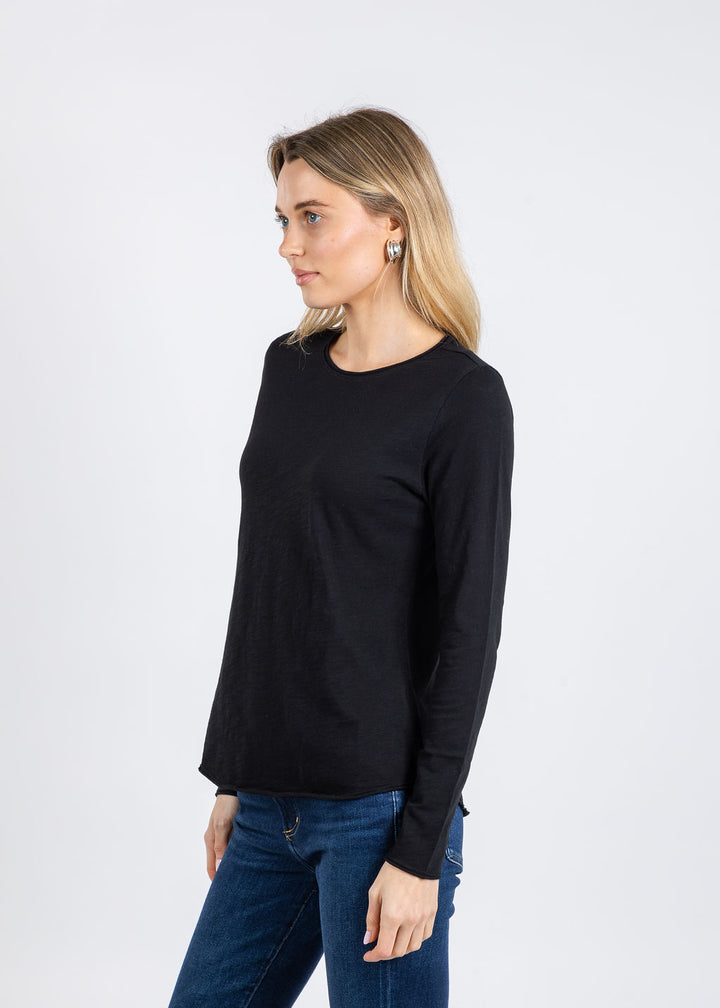 Elliott Lauren Lilly Long Sleeve Tee in Black available at Barbara Katz