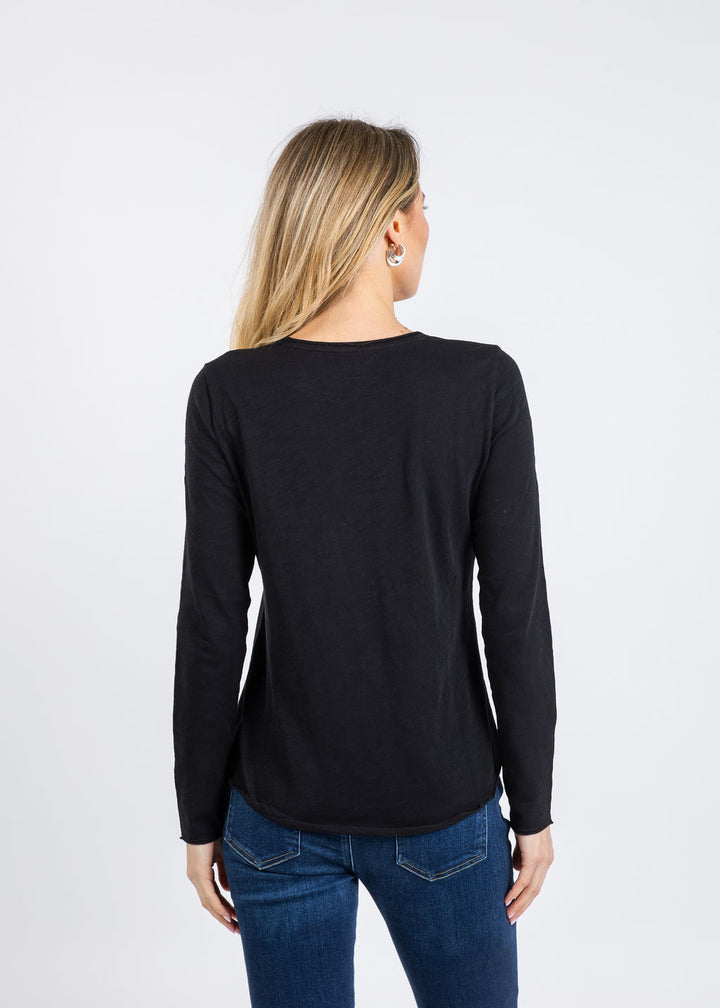 Elliott Lauren Lilly Long Sleeve Tee in Black available at Barbara Katz