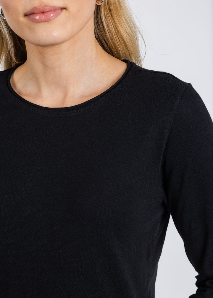 Elliott Lauren Lilly Long Sleeve Tee in Black available at Barbara Katz