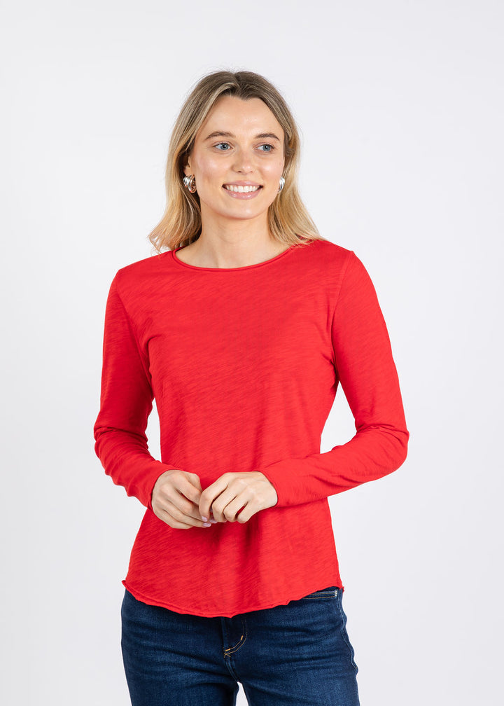 Elliott Lauren Lilly Long Sleeve Tee in Cherry available at Barbara Katz