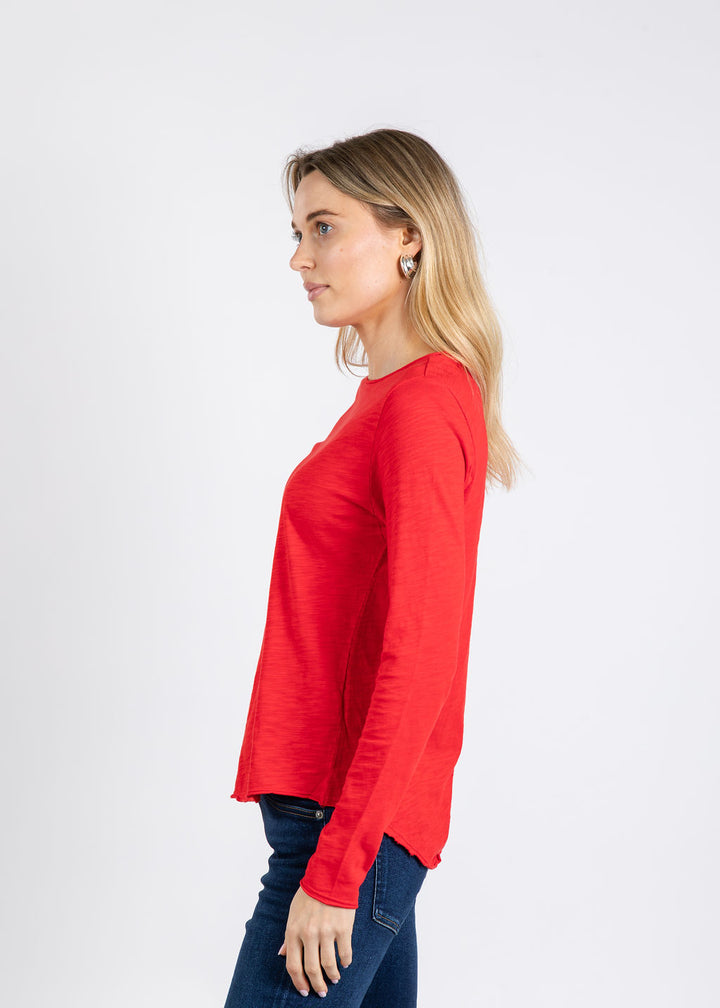 Elliott Lauren Lilly Long Sleeve Tee in Cherry available at Barbara Katz