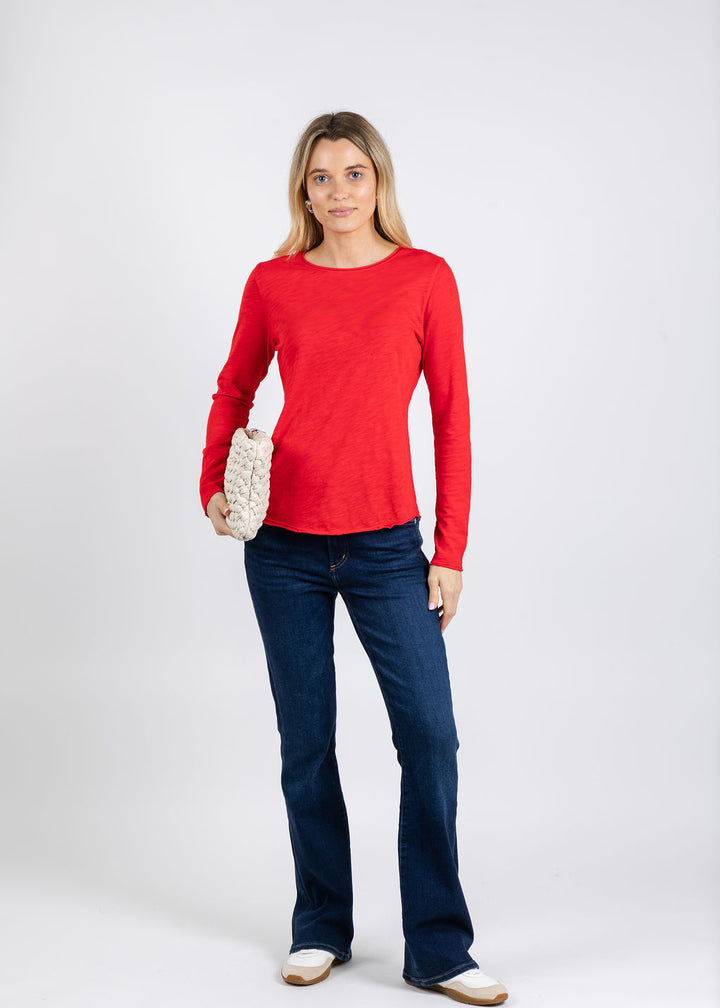 Elliott Lauren Lilly Long Sleeve Tee in Cherry available at Barbara Katz