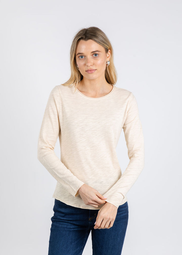 Elliott Lauren Lilly Long Sleeve Tee in Oat available at Barbara Katz