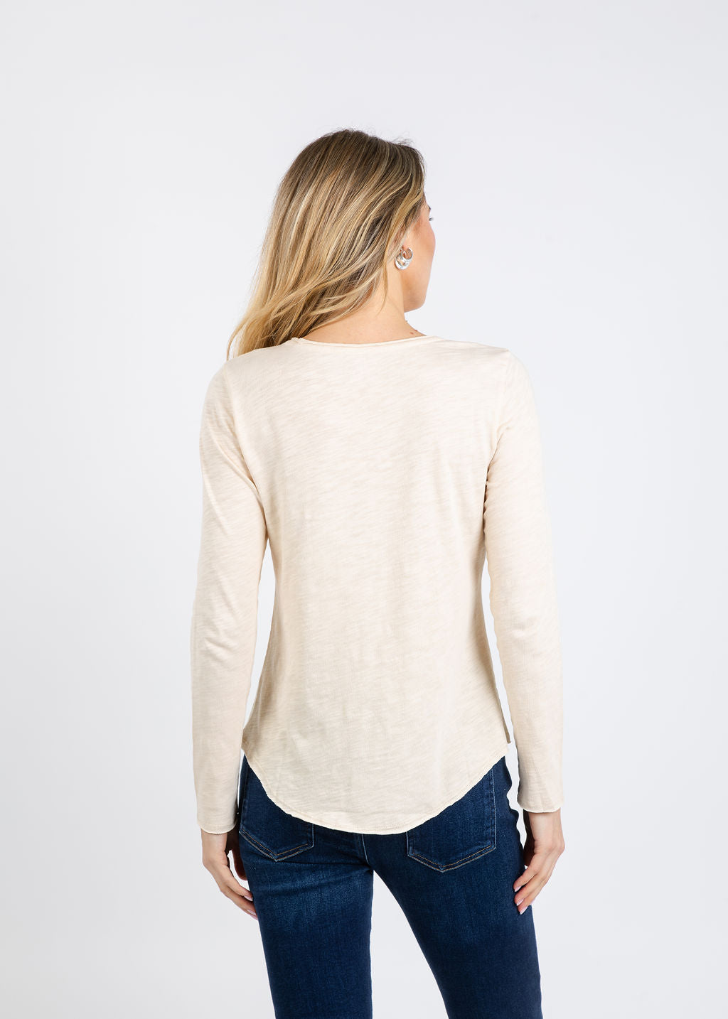 Elliott Lauren Lilly Long Sleeve Tee in Oat available at Barbara Katz