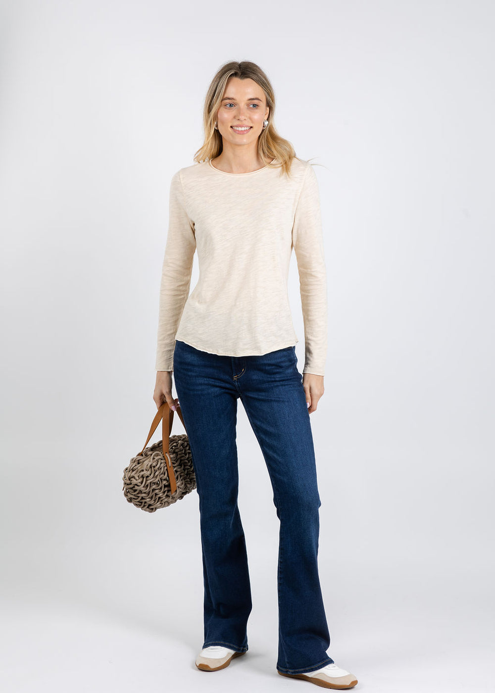 Elliott Lauren Lilly Long Sleeve Tee in Oat available at Barbara Katz