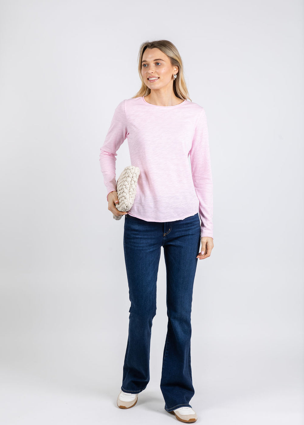 Elliott Lauren Lilly Long Sleeve Tee in Petal available at Barbara Katz