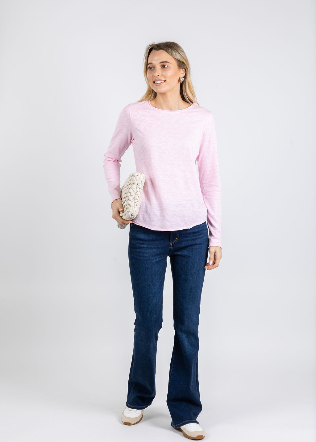 Elliott Lauren Lilly Long Sleeve Tee in Petal available at Barbara Katz
