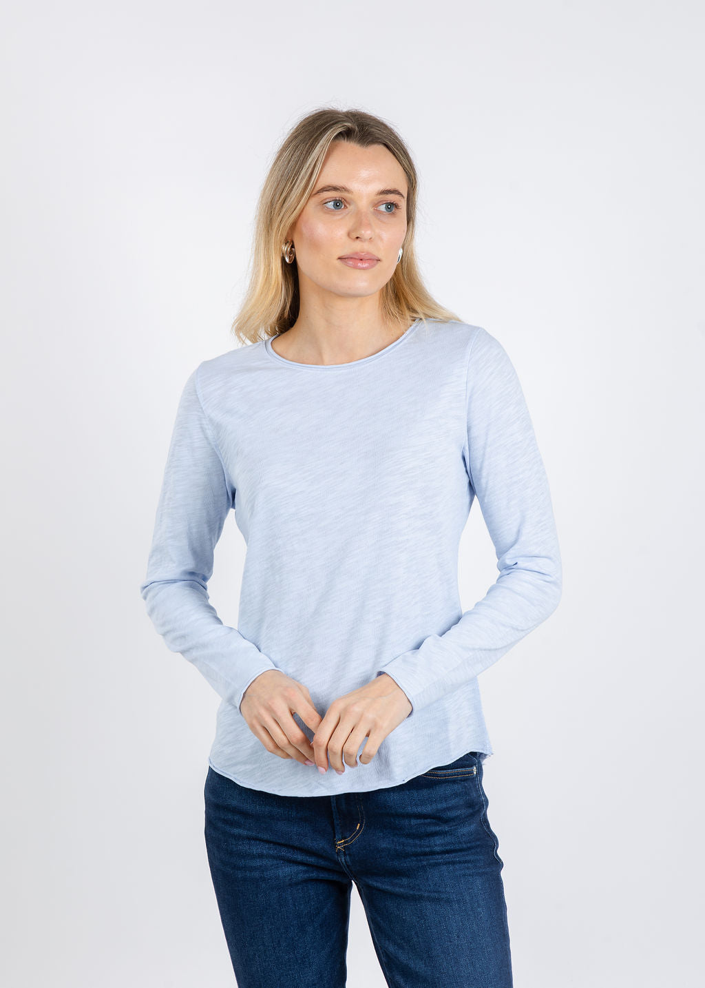 Elliott Lauren Lilly Long Sleeve Tee in Sky Blue available at Barbara Katz