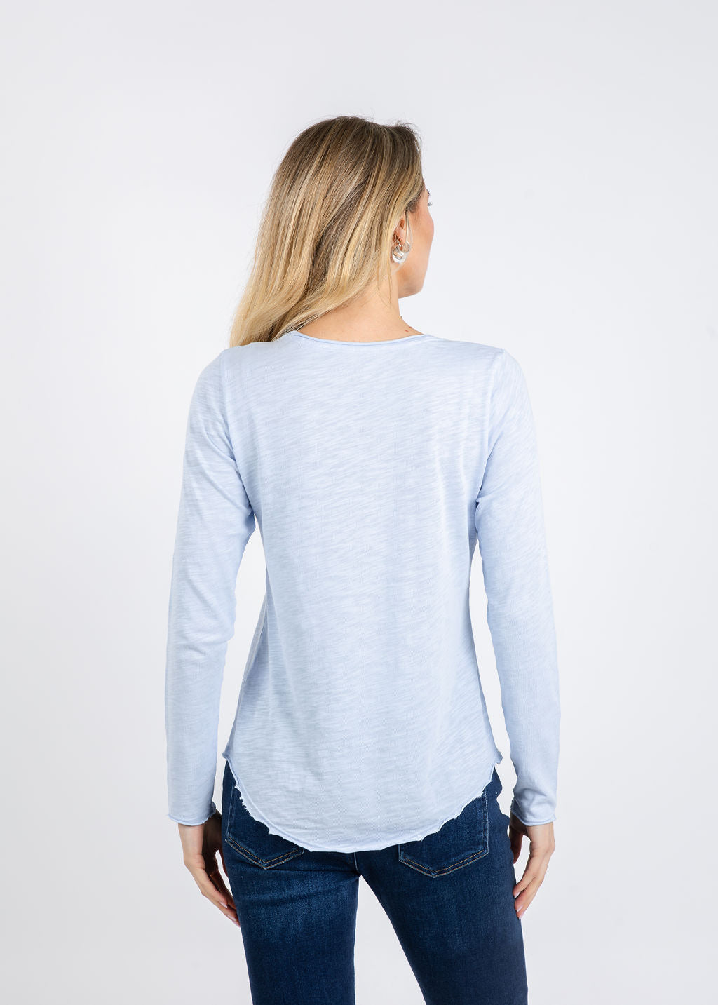 Elliott Lauren Lilly Long Sleeve Tee in Sky Blue available at Barbara Katz