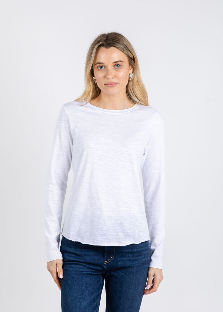 Elliott Lauren Lilly Long Sleeve Tee in White available at Barbara Katz