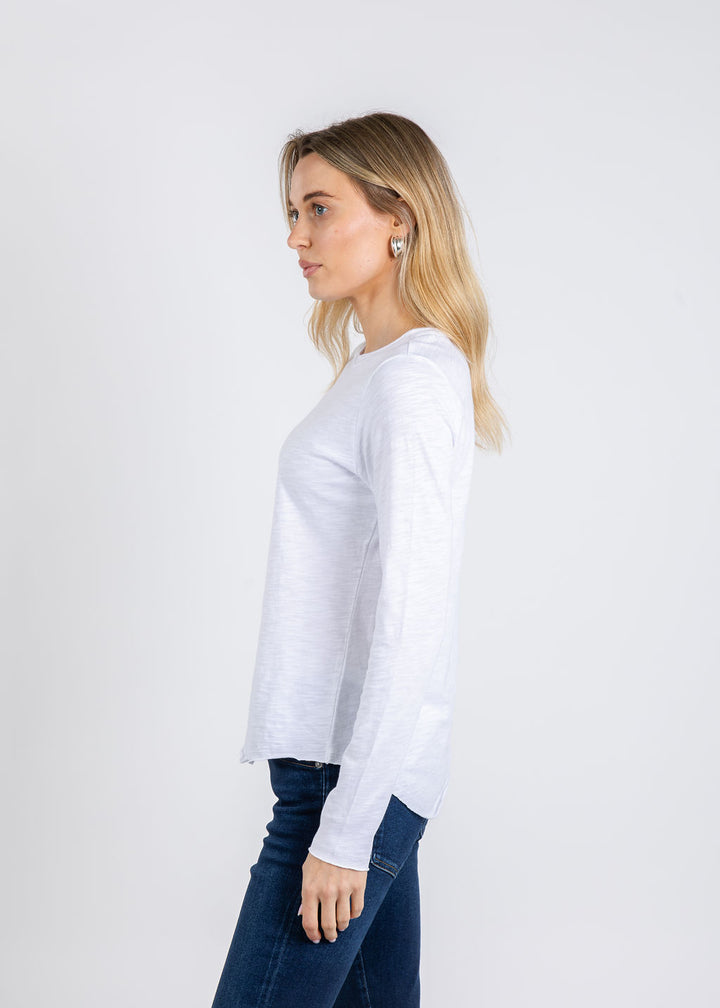 Elliott Lauren Lilly Long Sleeve Tee in White available at Barbara Katz