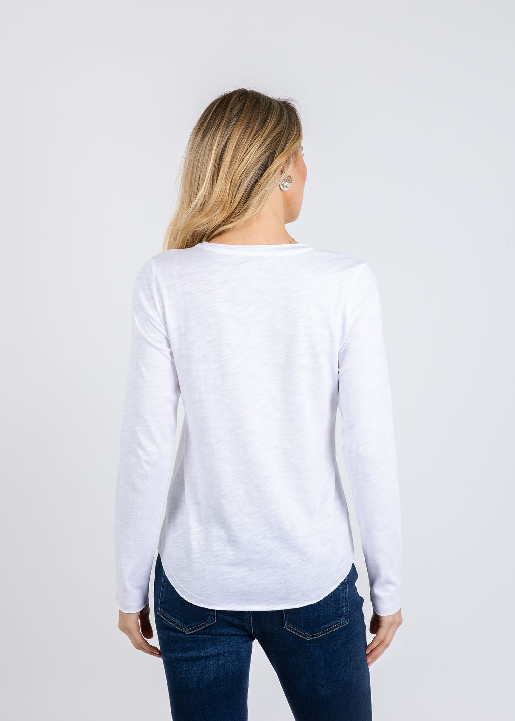Elliott Lauren Lilly Long Sleeve Tee in White available at Barbara Katz
