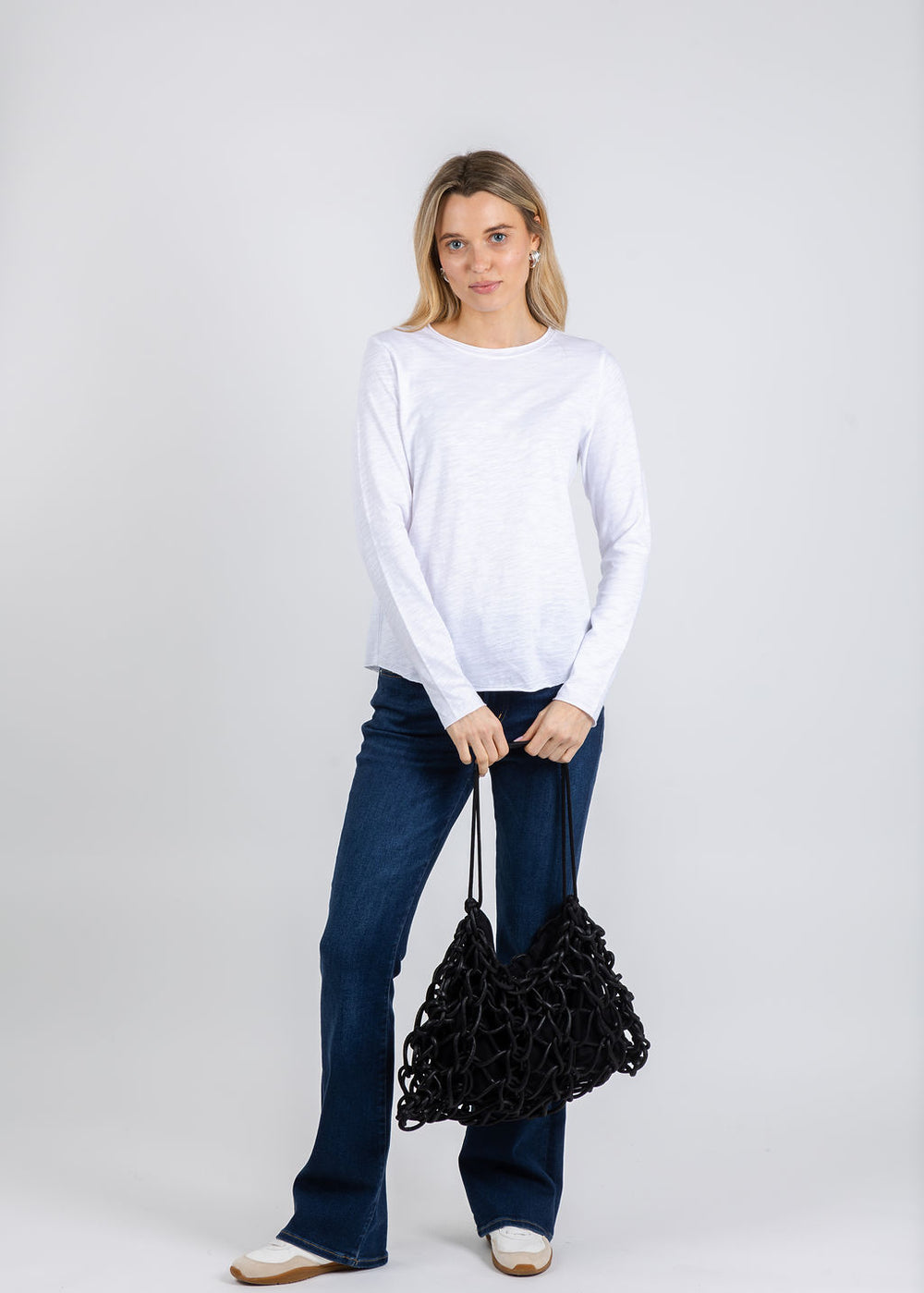 Elliott Lauren Lilly Long Sleeve Tee in White available at Barbara Katz