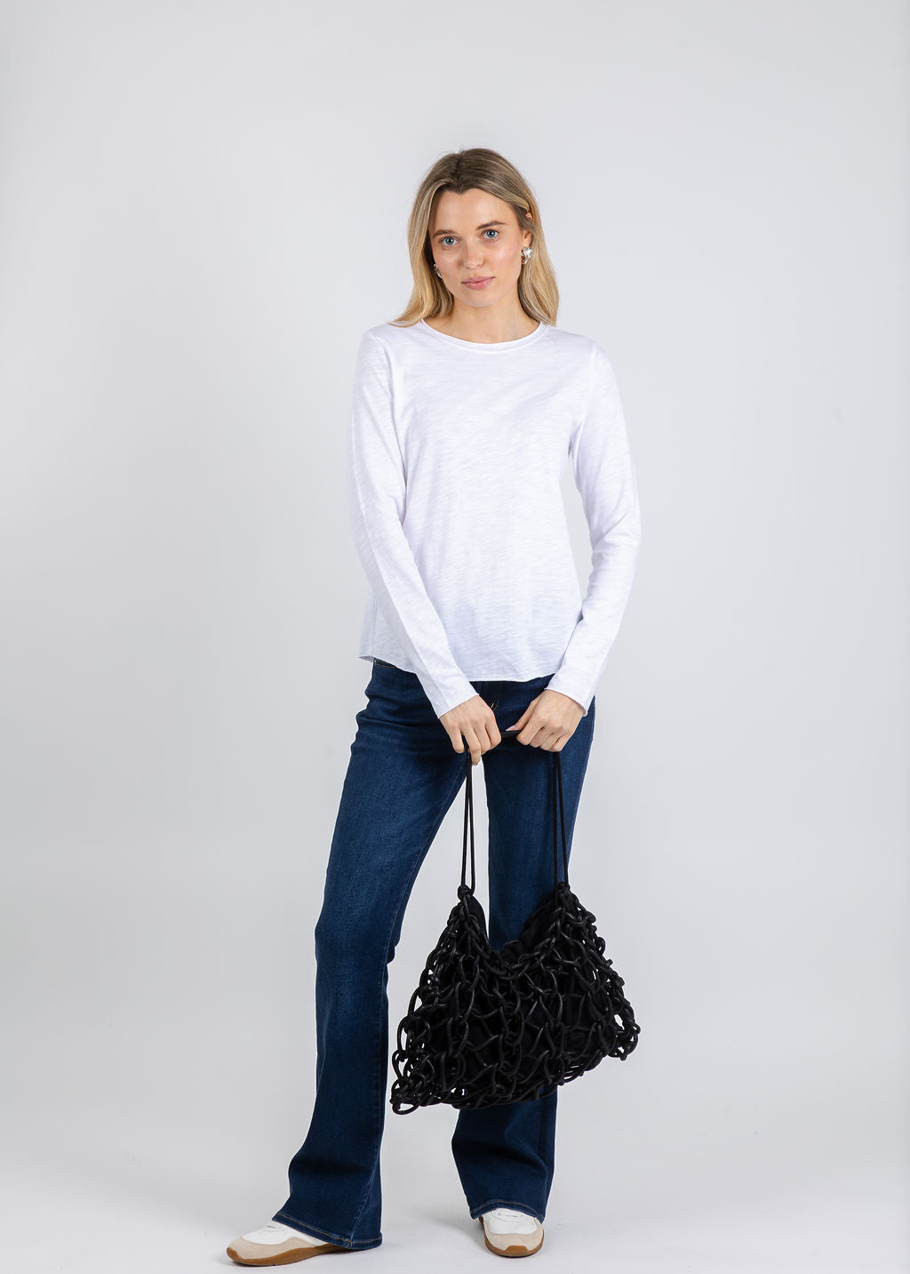 Elliott Lauren Lilly Long Sleeve Tee in White available at Barbara Katz