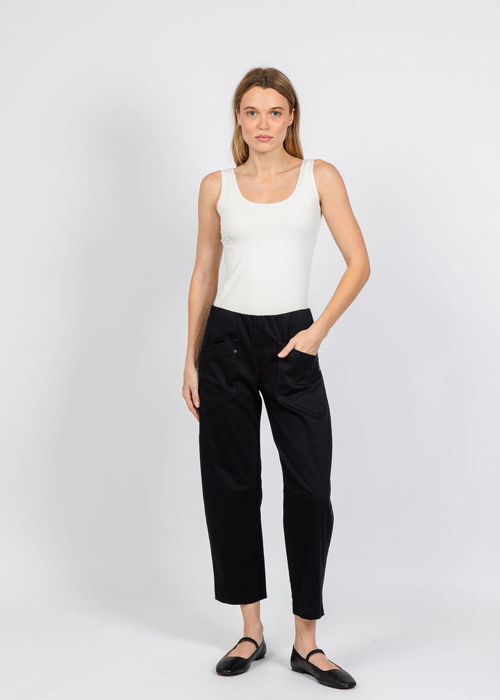 Elliott Lauren Modern Twill Barrel Pant in Black available at Barbara Katz