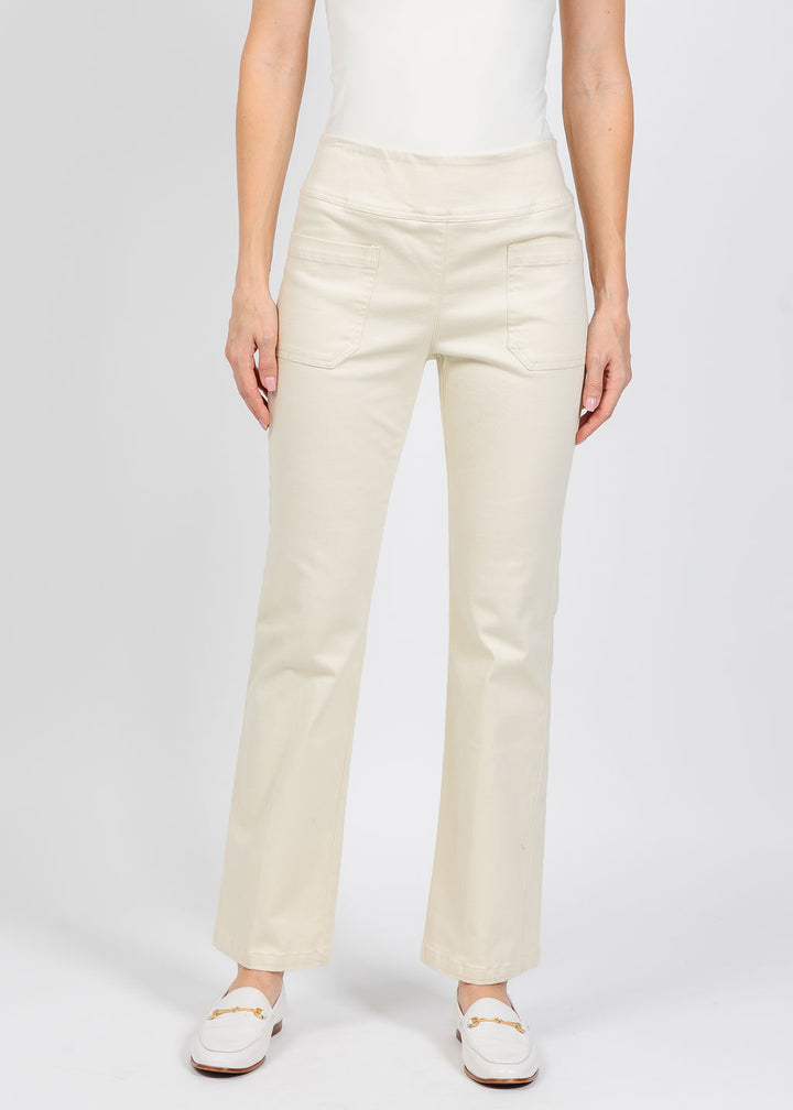 Elliott Lauren Modern Twill Bootcut Pant in Cream available at Barbara Katz