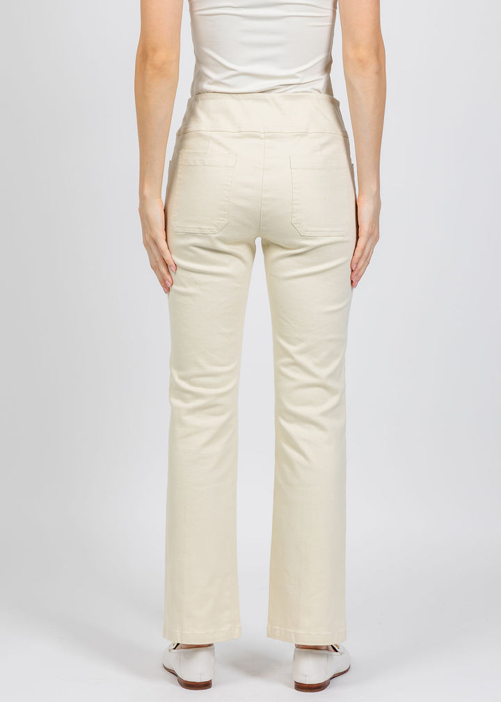 Elliott Lauren Modern Twill Bootcut Pant in Cream available at Barbara Katz