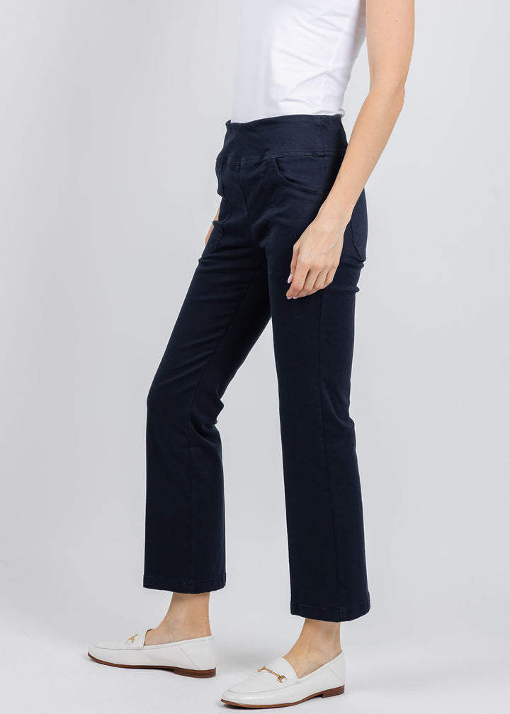 Elliott Lauren Modern Twill Pull-On Pants With Pocket in Navy available at Barbara Katz