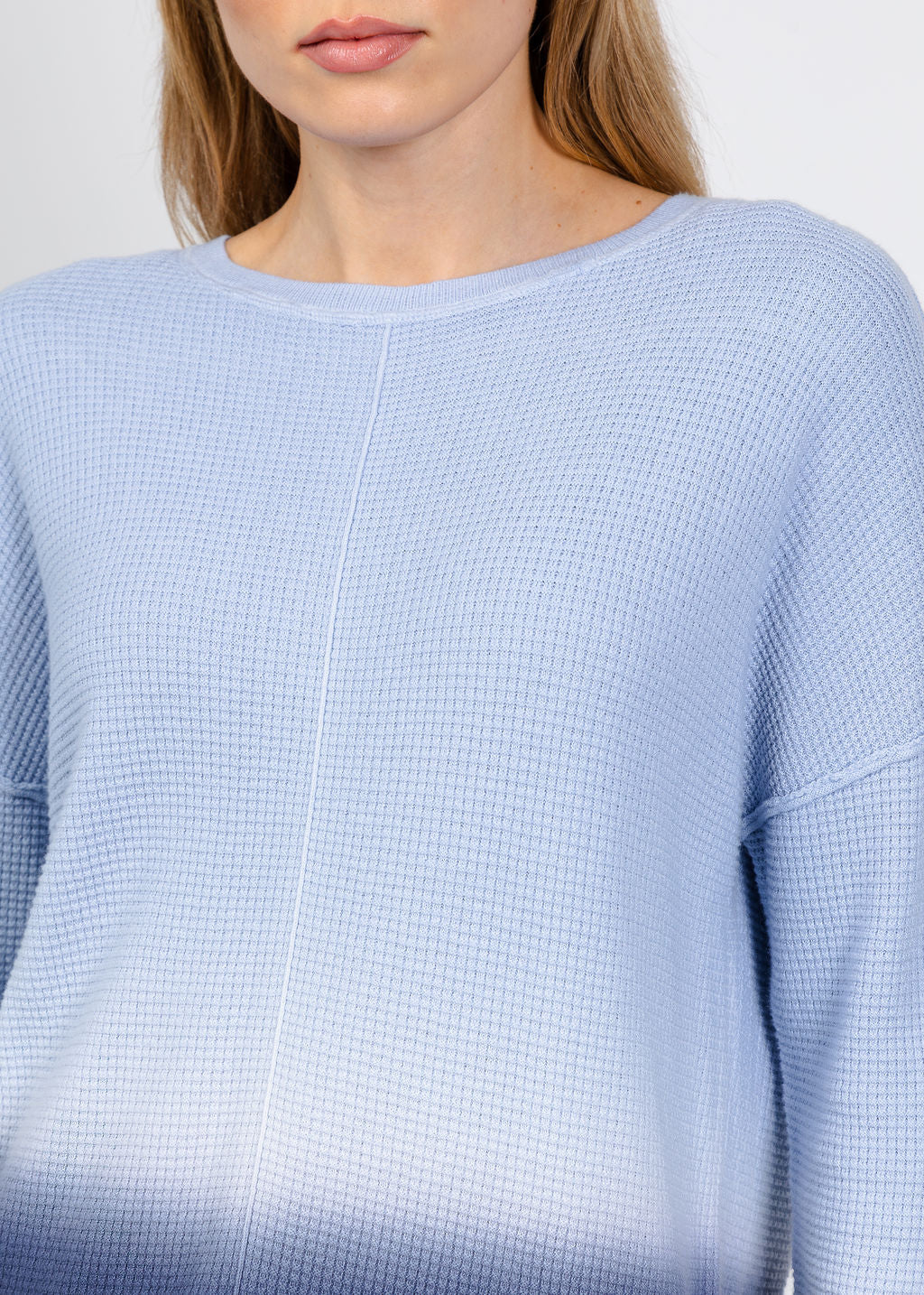Elliott Lauren Ombre Waffle Stitch Sweater in Navy available at Barbara Katz