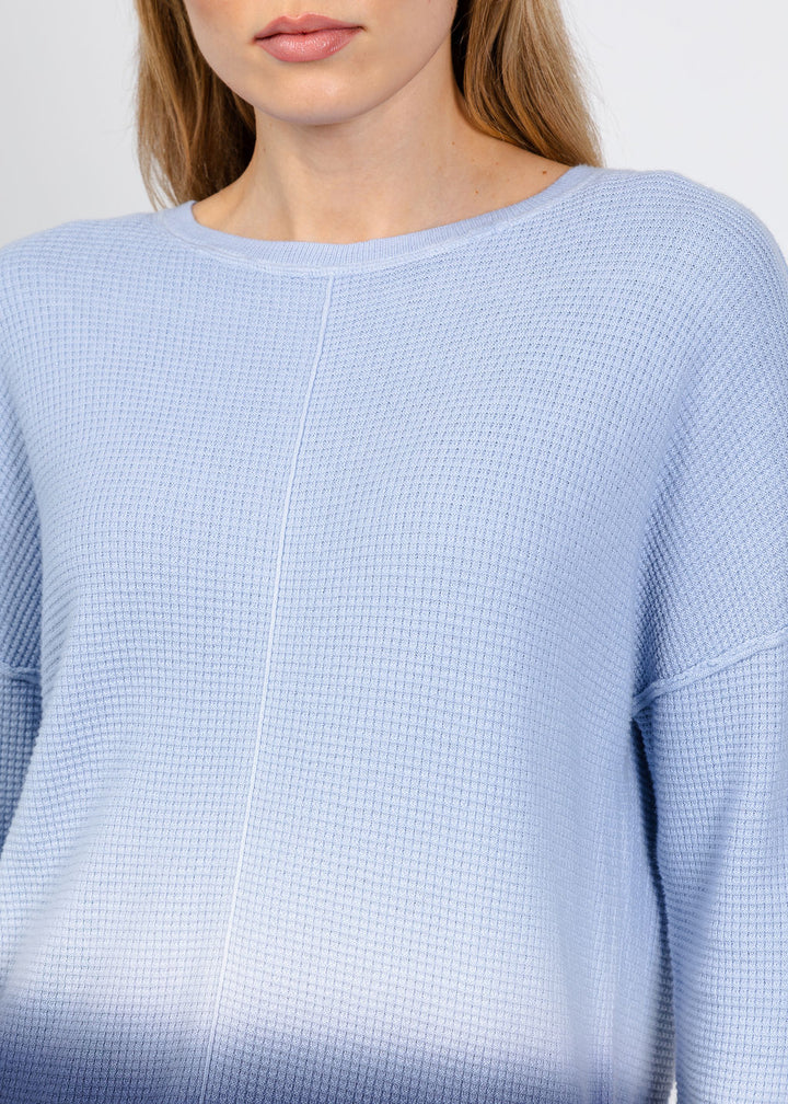 Elliott Lauren Ombre Waffle Stitch Sweater in Navy available at Barbara Katz