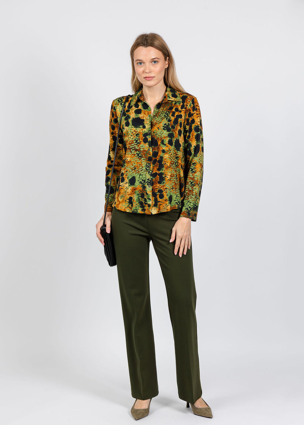 Elliott Lauren Printed Knit Top in Lava available at Barbara Katz