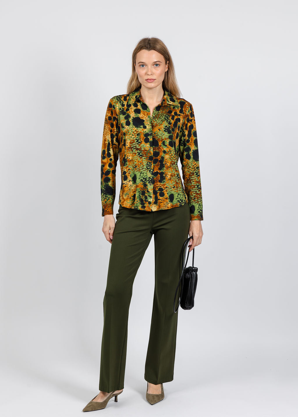 Elliott Lauren Printed Knit Top in Lava available at Barbara Katz