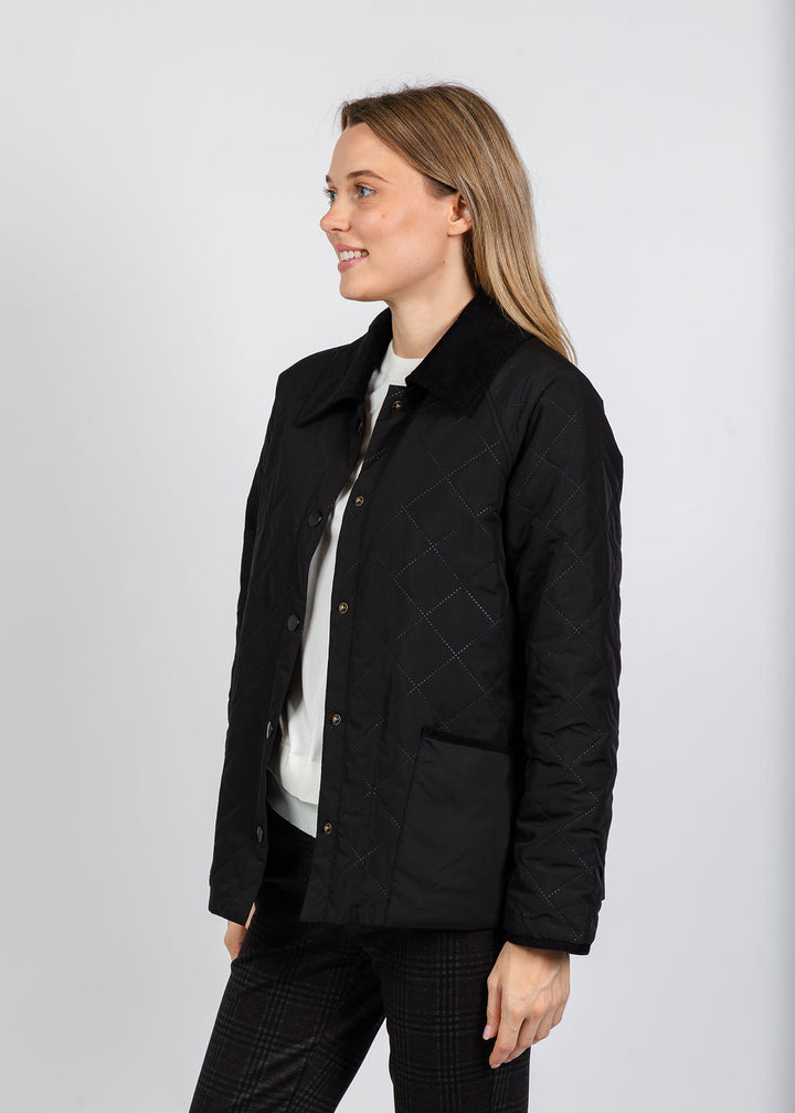 Elliott Lauren Quilted Jacket in Black available at Barbara Katz