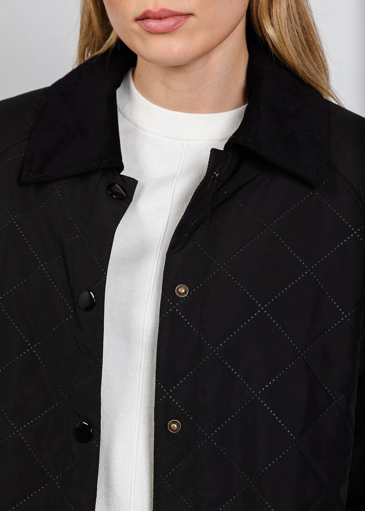 Elliott Lauren Quilted Jacket in Black available at Barbara Katz