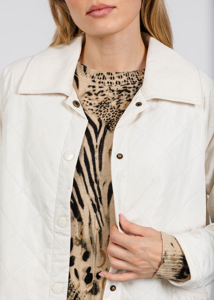 Elliott Lauren Quilted Jacket in Ecru available at Barbara Katz