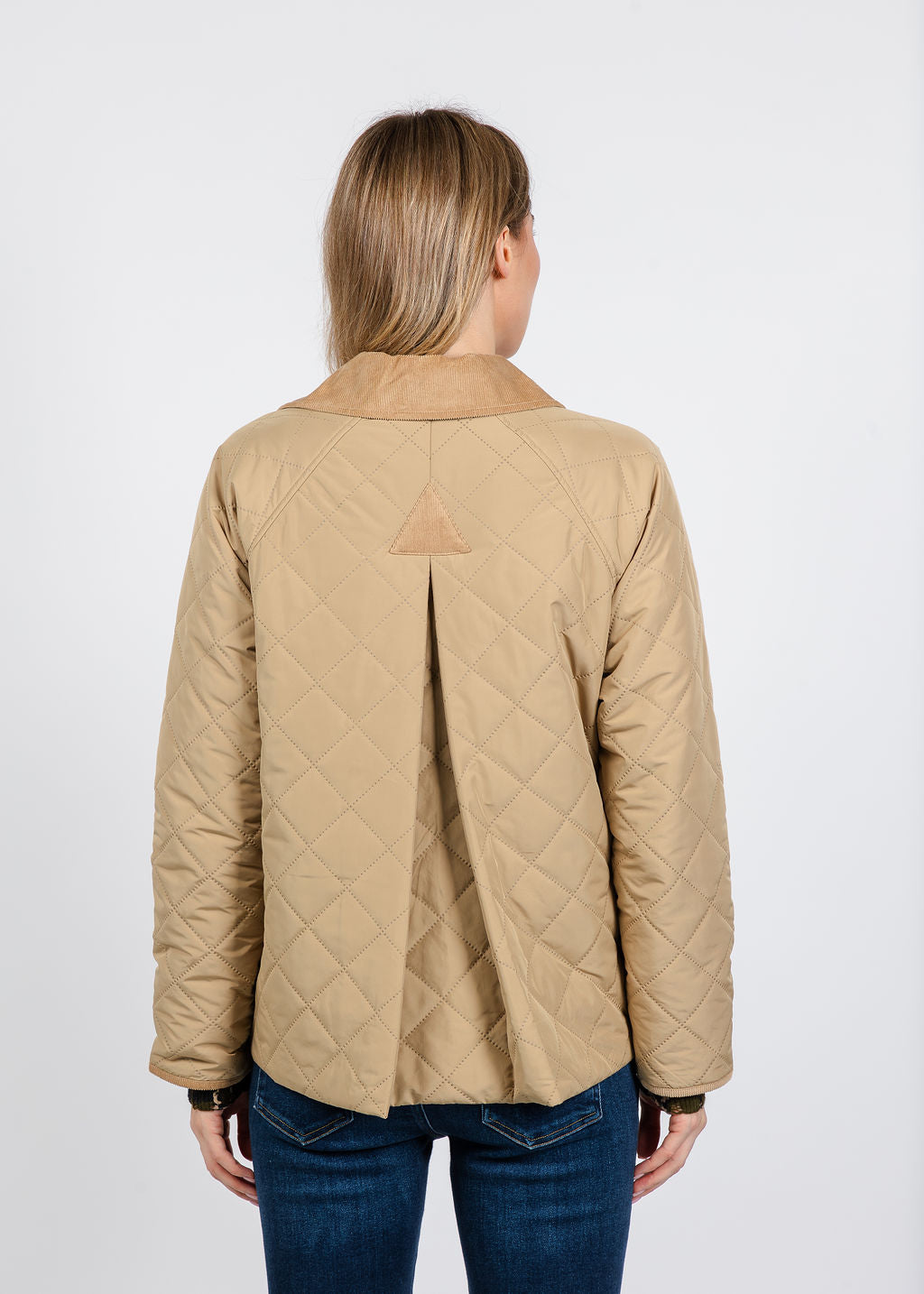 Elliott Lauren Quilted Jacket in Khaki available at Barbara Katz