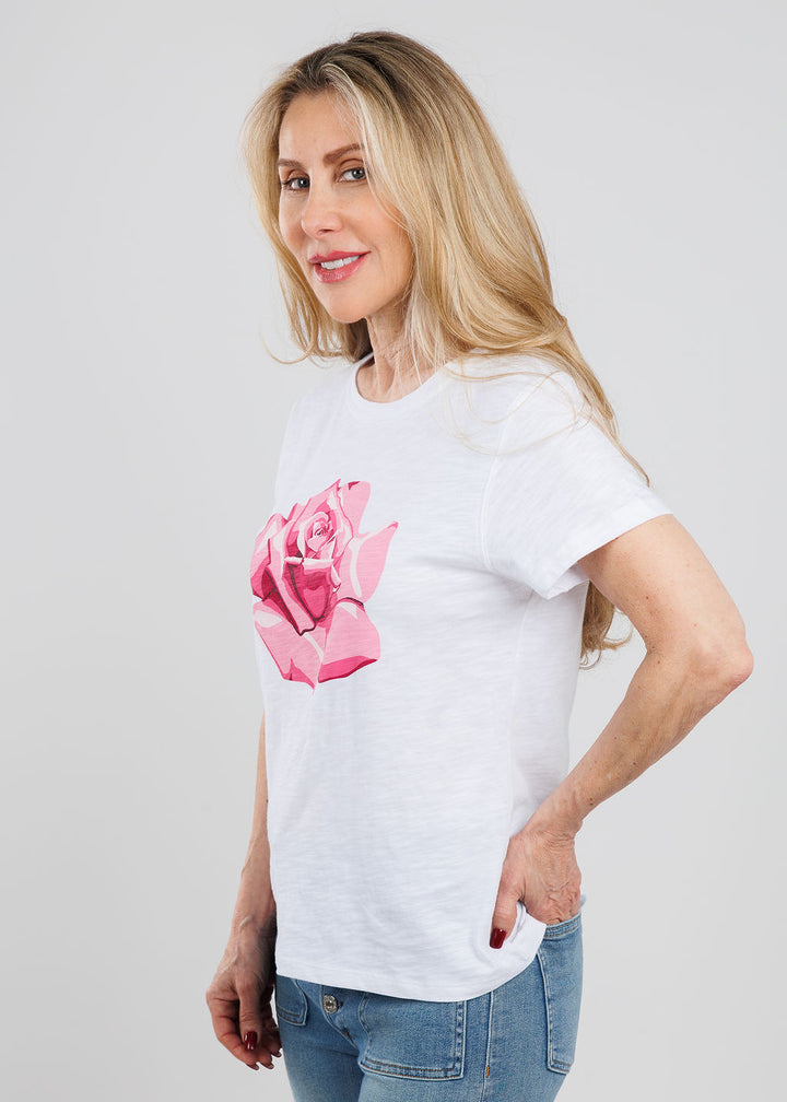 Elliott Lauren Rambling Rose Graphic T-Shirt in Pink available at Barbara Katz
